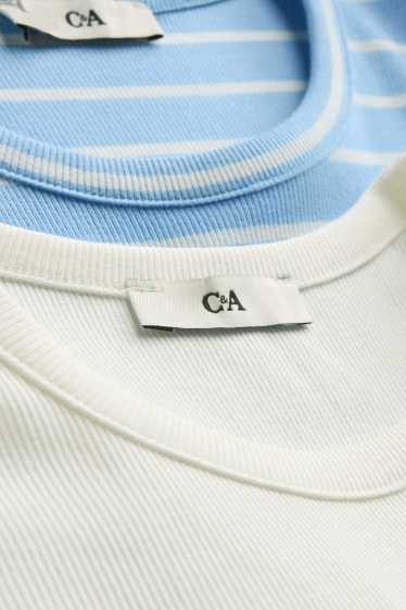 Children Girls - Multipack of 2 - short sleeve T-shirt - striped - blue / white