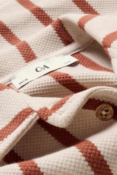 Kinderen: jongens - Overhemd - gestreept - met structuur - bruin / beige