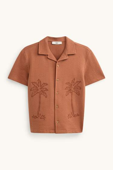Children Boys - Palms - shirt - textured - brown