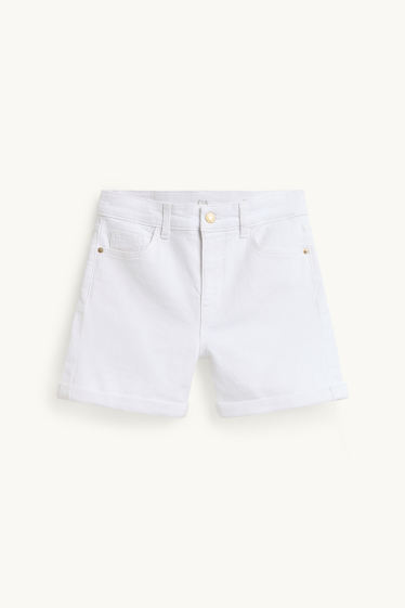 Femmes - Short en jean - mid waist - blanc
