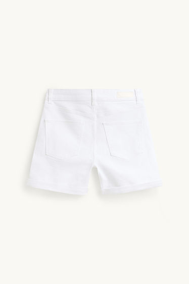 Femmes - Short en jean - mid waist - blanc