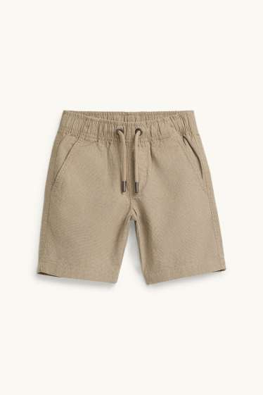 Enfants garçons - Bermuda - texturé - marron clair