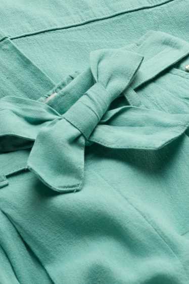 Enfants filles - Pantalon en toile - lin mélangé - turquoise