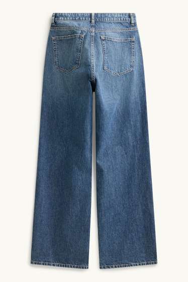 Damen - Baggy Jeans - Mid Waist - jeansblau