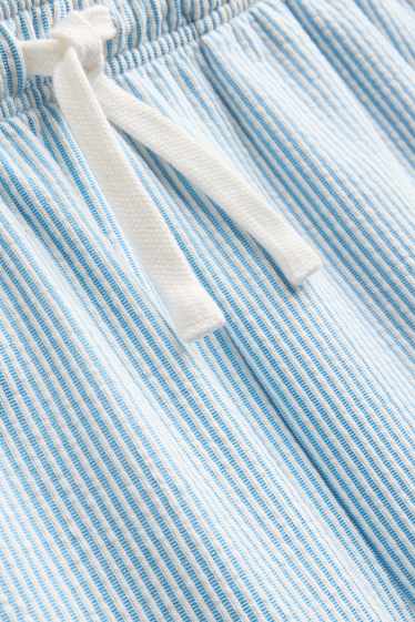 Bărbați - Pantaloni scurți de pijama - cu dungi - albastru / alb