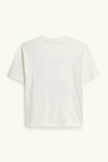 Children Boys - Flames - short sleeve T-shirt - white
