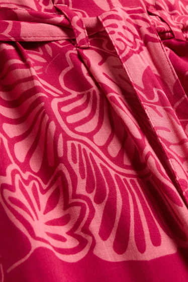 Kinder Mädchen - Stoffhose - gemustert - pink / rosa