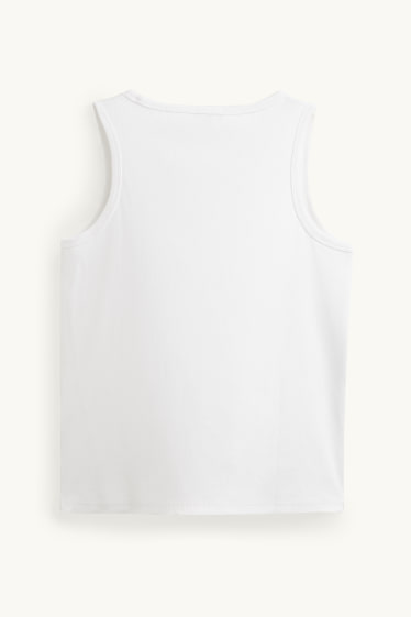 Femmes - Haut - finition côtelée - blanc