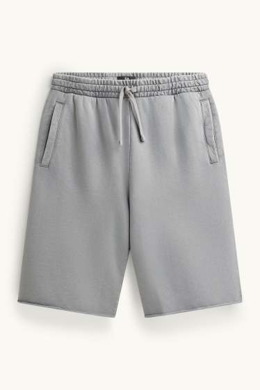Bărbați - Pantaloni scurți de trening - gri