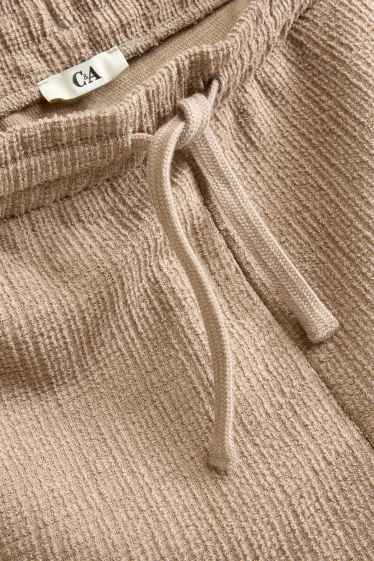 Bărbați - Pantaloni scurți de trening - structurați - maro deschis