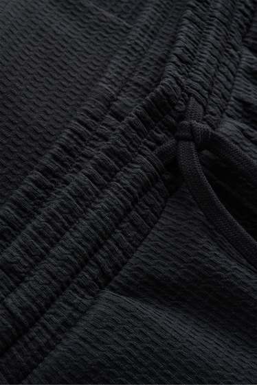 Hommes - Short en molleton - texturé - noir