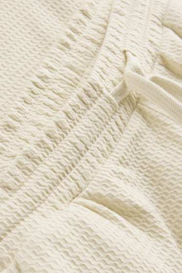 Hommes - Short en molleton - texturé - blanc crème