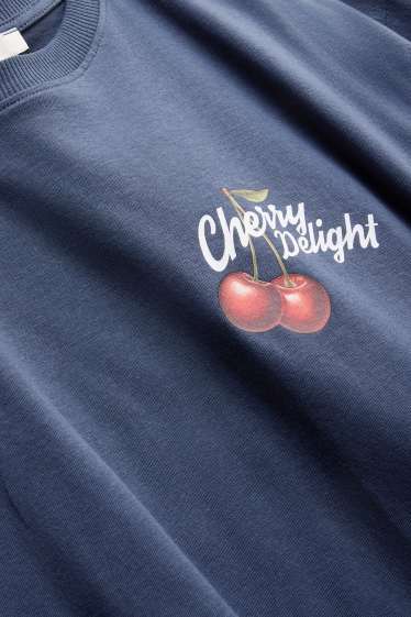 Dames - T-shirt - oversized - donkerblauw