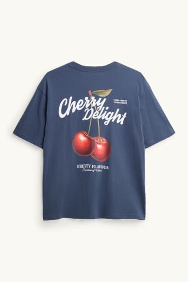 Dames - T-shirt - oversized - donkerblauw