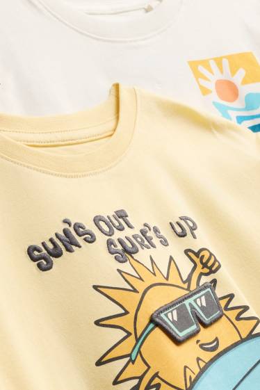 Enfants garçons - Lot de 2 - Soleil - T-shirt - blanc