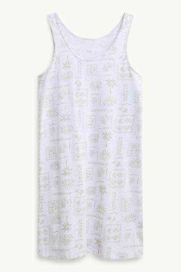 Women - Nightdress - patterned - white
