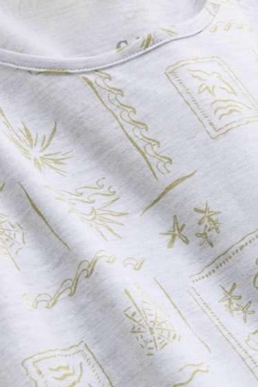 Women - Nightdress - patterned - white