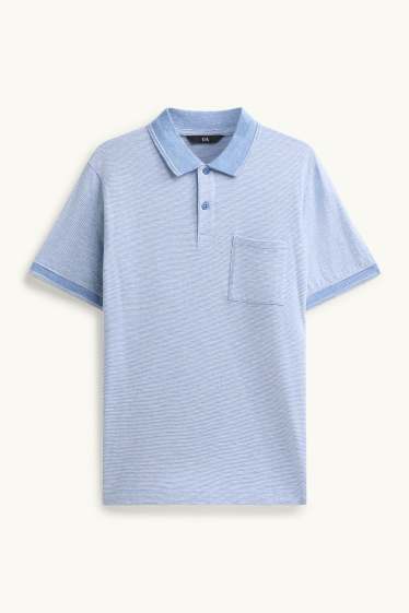 Herren - Poloshirt - Regular Fit - gestreift - strukturiert - blau