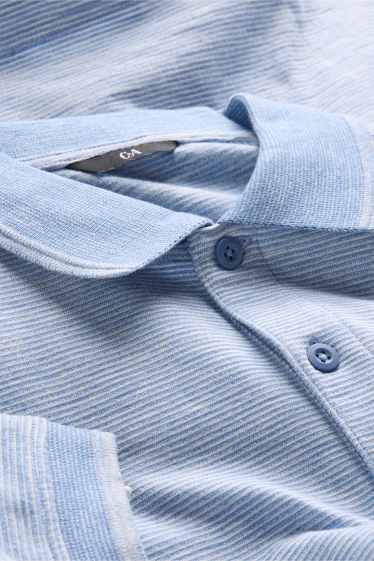 Herren - Poloshirt - Regular Fit - gestreift - strukturiert - blau