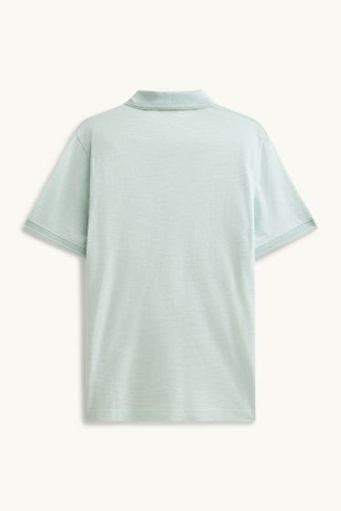 Hommes - Polo - regular fit - à rayures - finition texturée - vert clair