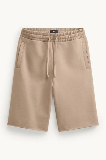 Hommes - Short en molleton - beige