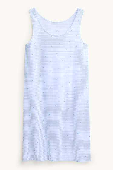 Dames - Nachthemd - gestreept - met patroon - blauw