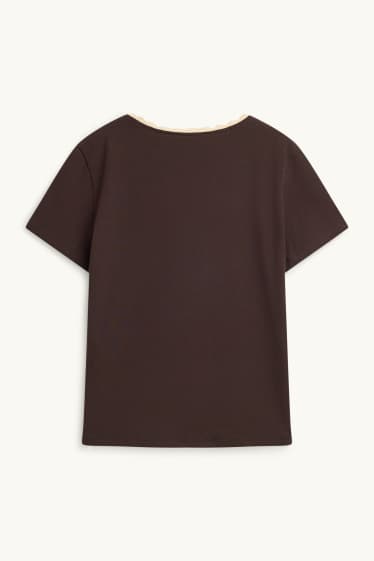 Women - T-shirt - regular fit - brown