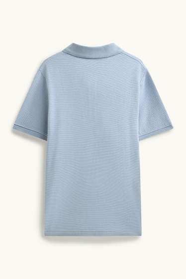 Pánské - Polokošile - regular fit - strukturovaná - světle modrá