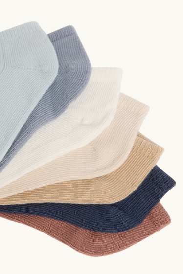 Bebeluși - băieți - Multipack 7 perechi - șosete bebeluși - reiate - albastru deschis