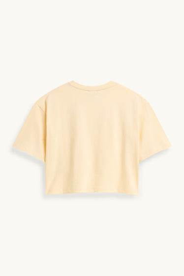 Dames - T-shirt - relaxed fit - lichtgeel