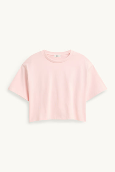 Dames - T-shirt - relaxed fit - roze
