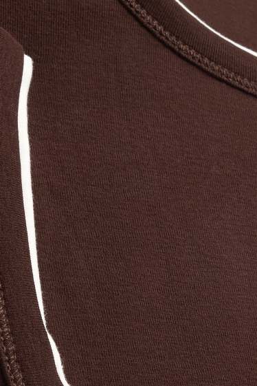 Damen - T-Shirt - Slim Fit - 2-in-1-Look - braun