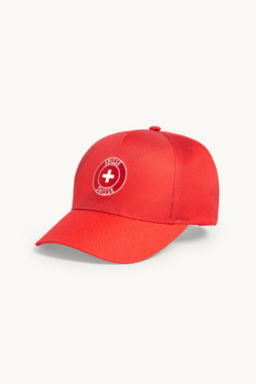 Kinder Jungen - Schweiz - Baseballcap - rot