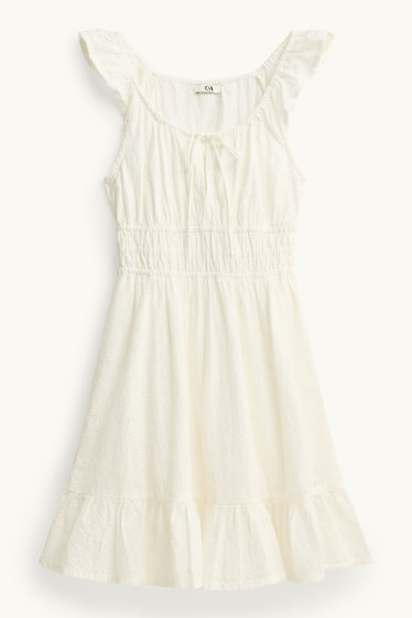 Dámské - Šaty - anglická krajka - krémově bílá