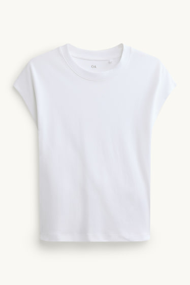 Dámské - Tričko basic - regular fit - bílá