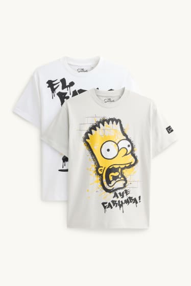Enfants garçons - Lot de 2 - Les Simpsons - T-shirt - blanc