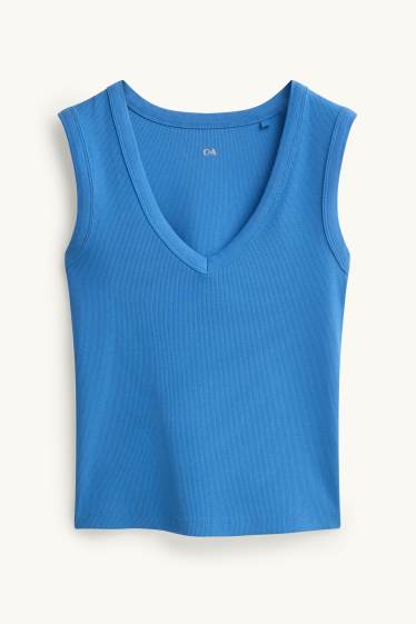 Women - Top - ribbed - blue