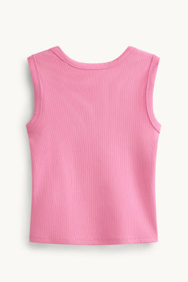 Damen - Top - gerippt - pink