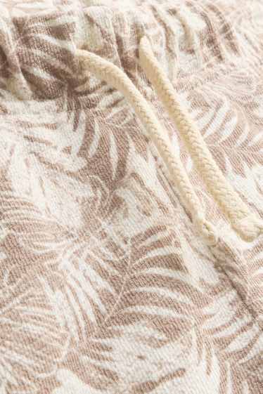 Children Boys - Sweat shorts - patterned - light brown