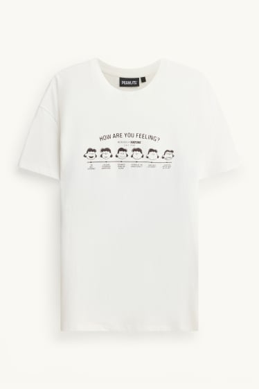 Donna - T-shirt - oversize - Peanuts - bianco
