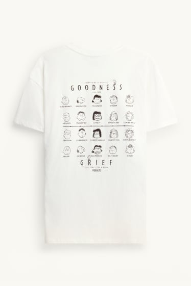 Donna - T-shirt - oversize - Peanuts - bianco