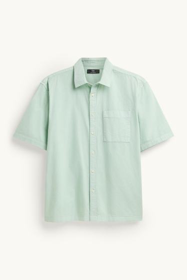 Hommes - Chemise - relaxed fit - col kent - vert clair