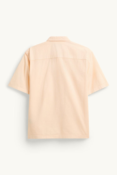 Hommes - Chemise - relaxed fit - col kent - orange