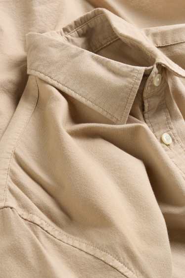 Hommes - Chemise - relaxed fit - col kent - beige