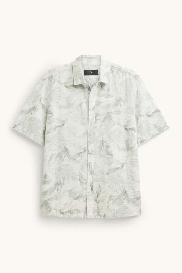 Home - Camisa - regular fit - Kent - estampada - blanc/verd