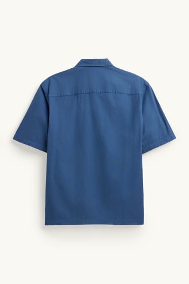 Hommes - Chemise - relaxed fit - col kent - bleu foncé