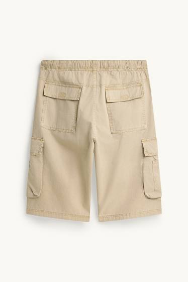 Bărbați - Pantaloni scurți cargo - bej
