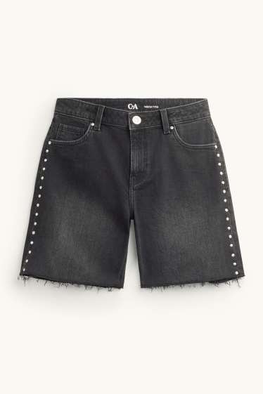 Children Girls - Denim shorts - black