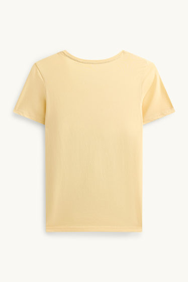 Dames - T-shirt - slim fit - geel