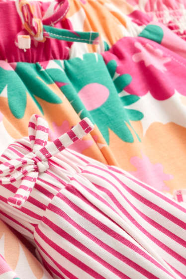 Nena - Paquet de 2 - flors - pantalons de tela - blanc/vermell